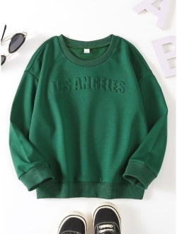 Toddler Boys 1pc Letter Textured Sweatshirt