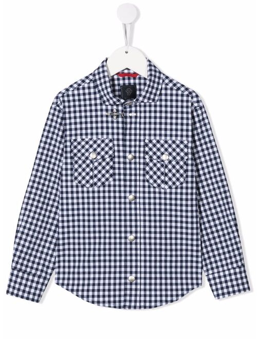 Fay Kids gingham check print shirt