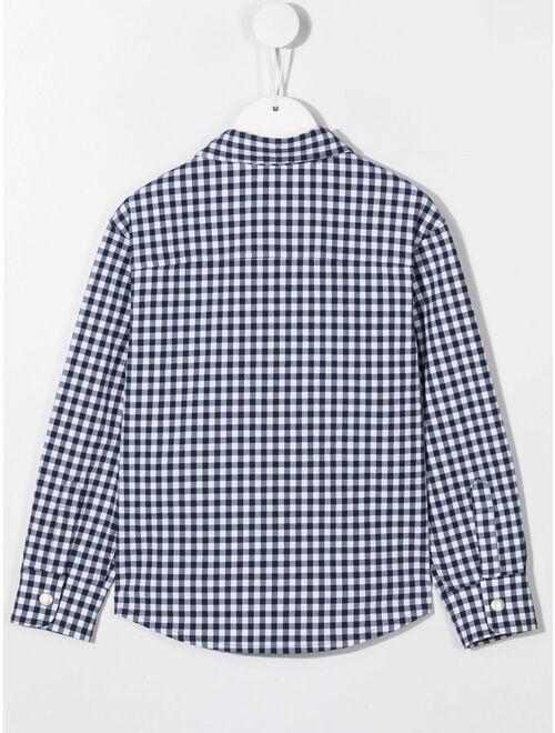 Fay Kids gingham check print shirt