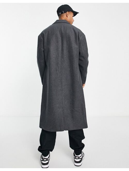 New Look overcoat with wool in dark gray