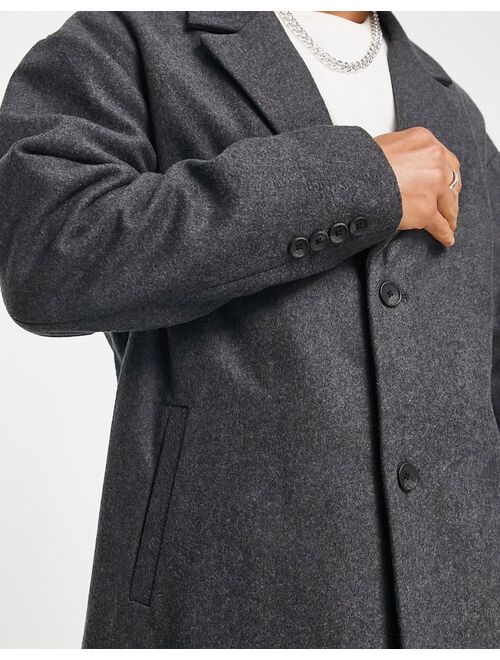 New Look overcoat with wool in dark gray