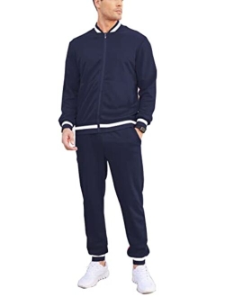 Men's Tracksuit 2 Piece Zip Up Sweatsuits Casual Athletic Jogging Suit Sets With Pockets