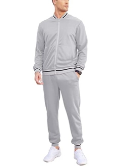 Men's Tracksuit 2 Piece Zip Up Sweatsuits Casual Athletic Jogging Suit Sets With Pockets