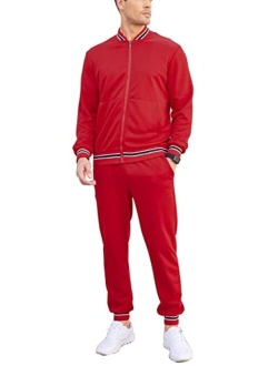 Men's Tracksuit 2 Piece Zip Up Sweatsuits Casual Athletic Jogging Suit Sets With Pockets