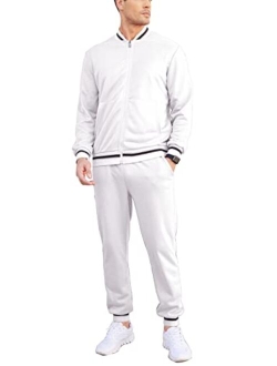 Men's Tracksuit 2 Piece Zip Up Sweatsuits Casual Athletic Jogging Suit Sets With Pockets