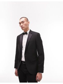 super skinny tux suit jacket in black