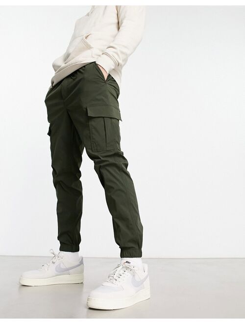 Jack & Jones Intelligence poly cargo pants in khaki