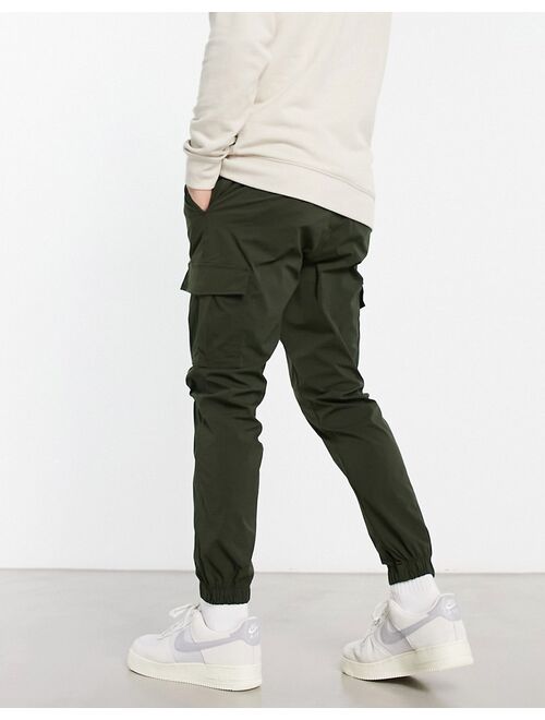 Jack & Jones Intelligence poly cargo pants in khaki