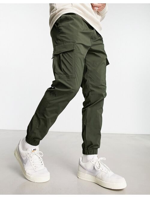 Jack & Jones Intelligence poly cargo pants in khaki