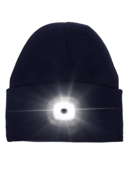 HEAD LIGHTZ Beanie with Light, Warm Knit Hat for Winter Safety, Unisex LED Hat Light Fits Most Men, Women and Kids, LED Beanie Hat Flashlight Stocking Cap Headlamp, Head 