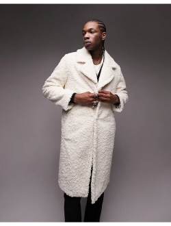 longline borg overcoat in ecru