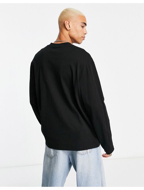 Topman oversized long sleeve t-shirt in black