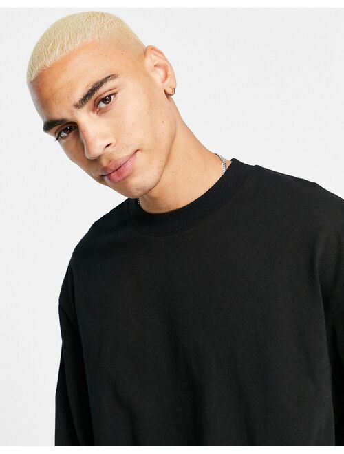 Topman oversized long sleeve t-shirt in black