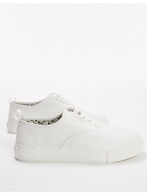 Topman canvas scorch sneakers in white