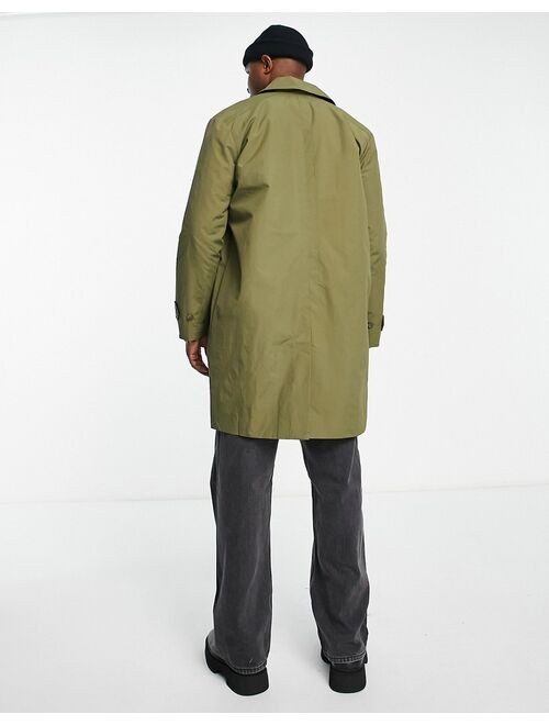 Topman trench coat in khaki