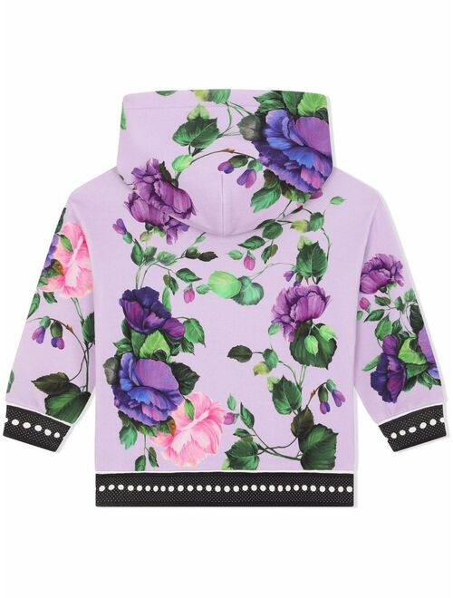 Dolce & Gabbana Kids floral-print cotton hoodie