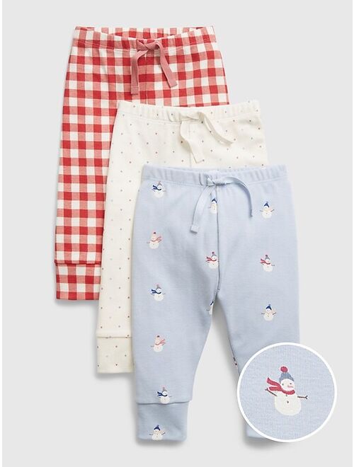 Gap Baby 100% Organic Cotton Print Pull-On Pants (3-Pack)