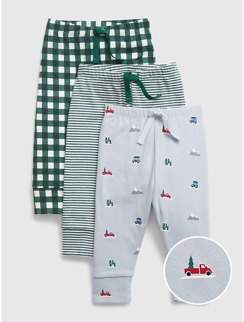 Gap Baby 100% Organic Cotton Print Pull-On Pants (3-Pack)