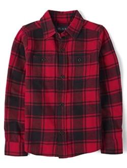 Boys' Long Sleeve Flannel Button Down Shirt