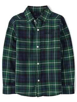 Boys' Long Sleeve Flannel Button Down Shirt