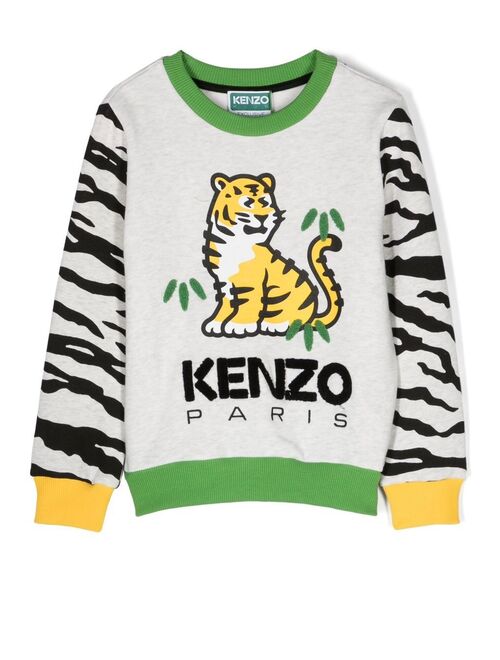 Kenzo Kids Kotora Tiger logo-print sweatshirt