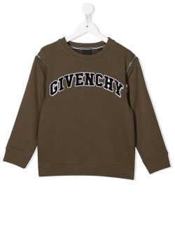 Kids logo patch crew neck sweatshirt