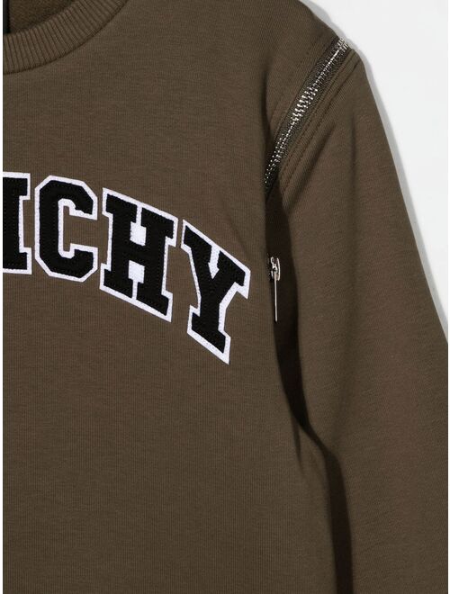 Givenchy Kids logo patch crew neck sweatshirt