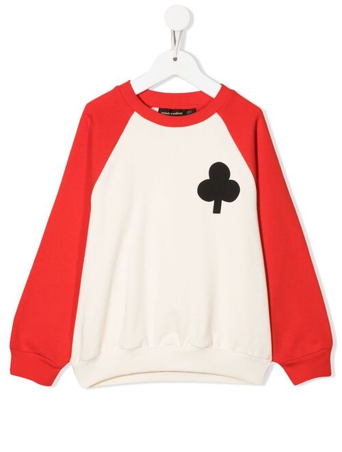 Mini Rodini club-print two-tone sweatshirt