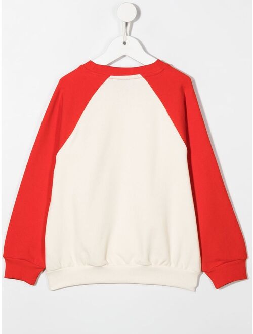 Mini Rodini club-print two-tone sweatshirt