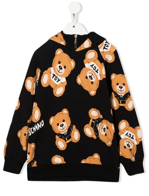 Moschino Kids Teddy Bear-print half-zip hoodie