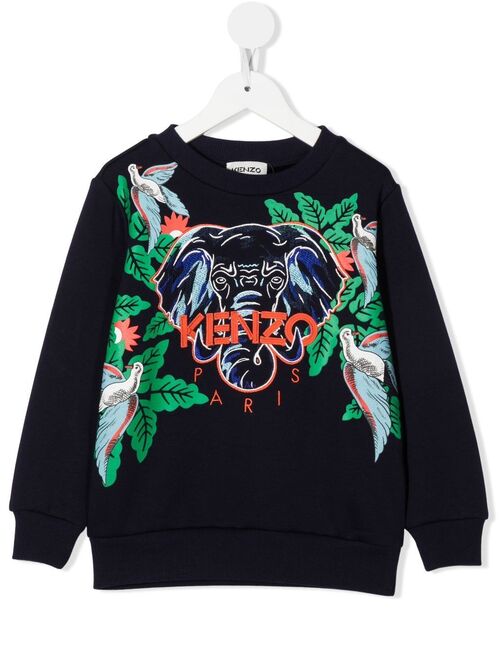 Kenzo Kids Elephant-motif embroidered sweatshirt