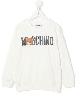 Kids logo-print drop-shoulder sweatshirt