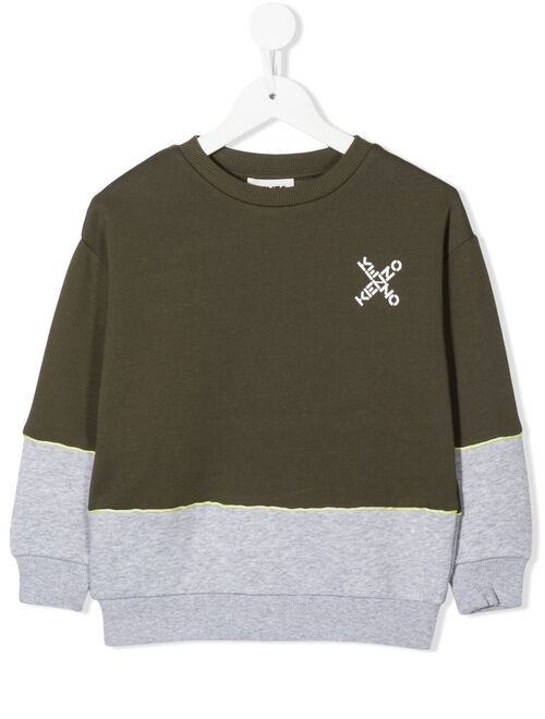 Kenzo Kids logo-print colour-block sweatshirt