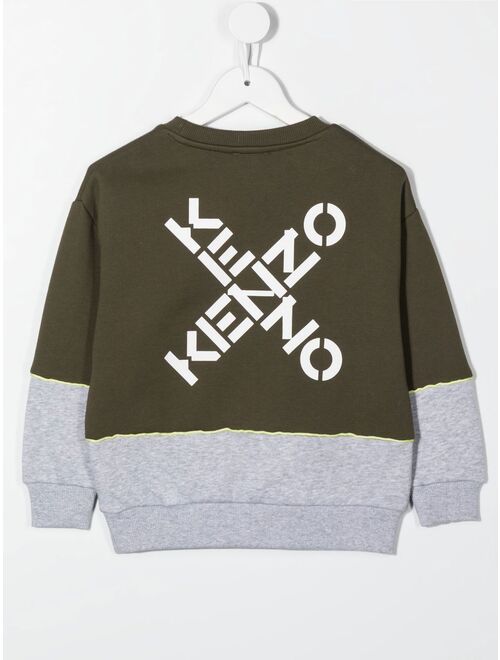 Kenzo Kids logo-print colour-block sweatshirt