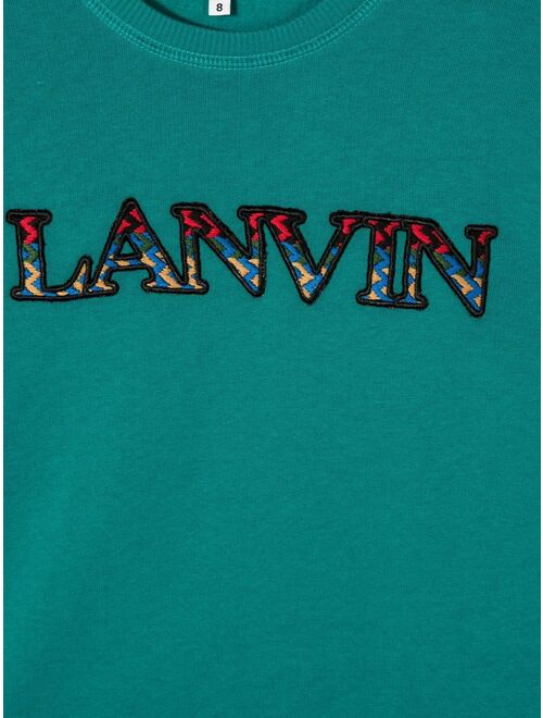 Lanvin Enfant embroidered-logo organic cotton sweatshirt