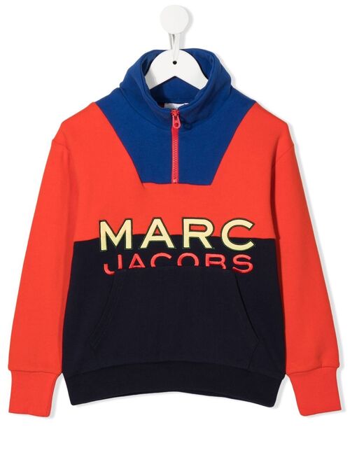 Marc Jacobs Kids half-zip fastening logo sweatshirt