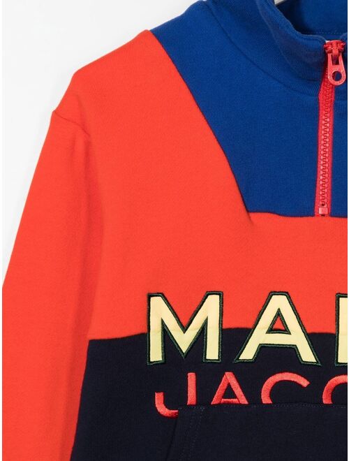 Marc Jacobs Kids half-zip fastening logo sweatshirt