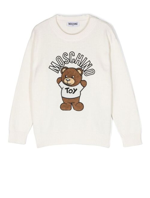 Moschino Kids Teddy Bear-logo crew-neck jumper