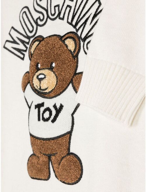 Moschino Kids Teddy Bear-logo crew-neck jumper