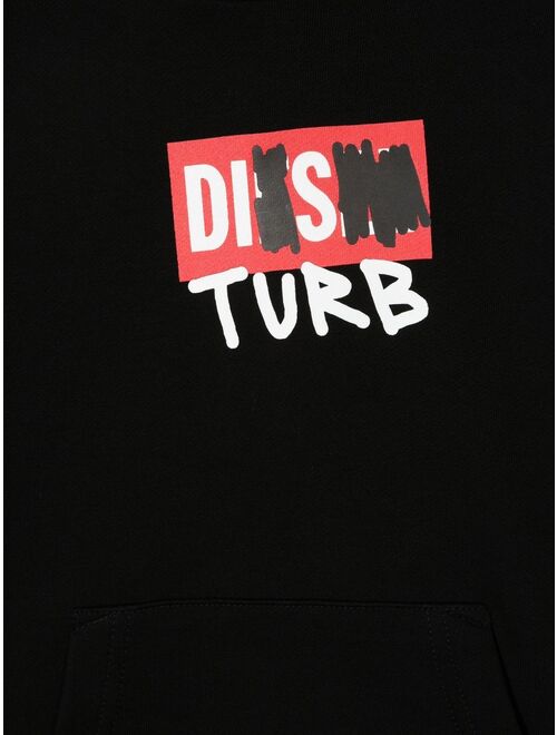 Diesel Kids logo-print cotton hoodie