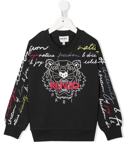 Kenzo Kids Tiger Head embroidered sweatshirt