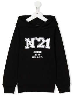 No21 Kids logo print hoodie