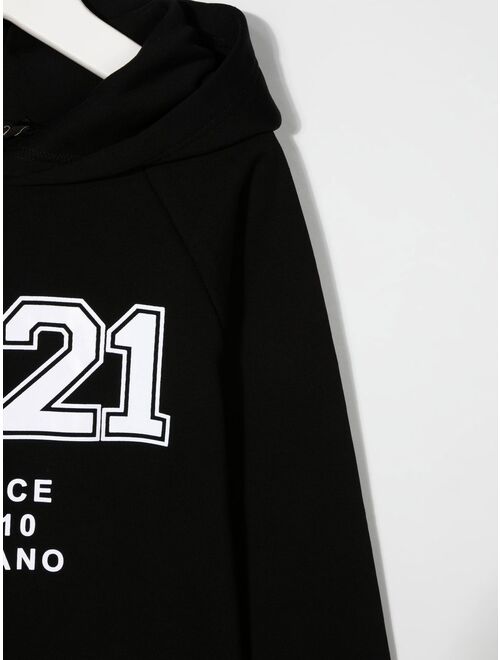 No21 Kids logo print hoodie