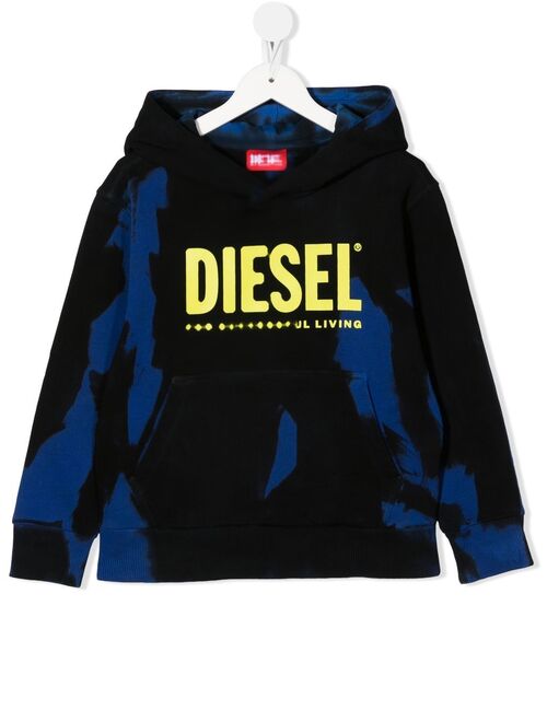 Diesel Kids logo-print cotton hoodie