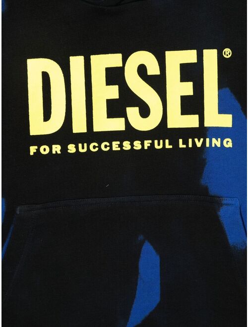 Diesel Kids logo-print cotton hoodie