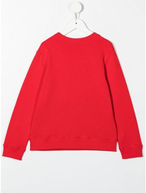 Lanvin Enfant embroidered-logo organic cotton sweatshirt