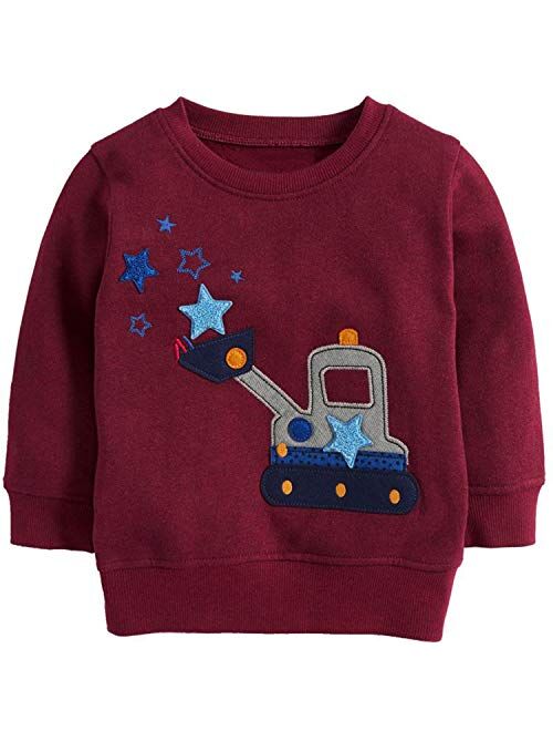 Funnymore Baby Toddler Boy's Cotton Crewneck Sweatshirt Christmas Clothing 1-7Y