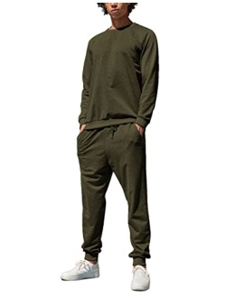 Men's Tracksuit 2 Piece Long Sleeve Pullover Jogging Track Suit Athletic Casual Sweatsuit