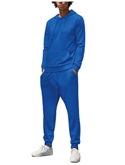 Men's Tracksuit 2 Piece Hoodie Sweatsuit Sets Long Sleeve Athletic Suit Fashion Sports Suit