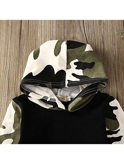 Ma&Baby Infant Baby Boys Camouflage Hoodie Tops +Long Pants Outfits Set Clothes 0-3Y